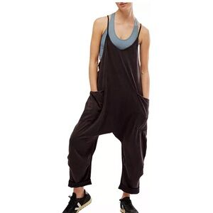 Free People Movement Hot Shot Onesie Jumpsuit Washed Black
